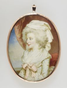 Charlotte Lennox, 4th Duchess of Richmond. This miniature shows her in 1790s fashion. By permission of the Royal Collection Trust/© Her Majesty Queen Elizabeth II 2016.